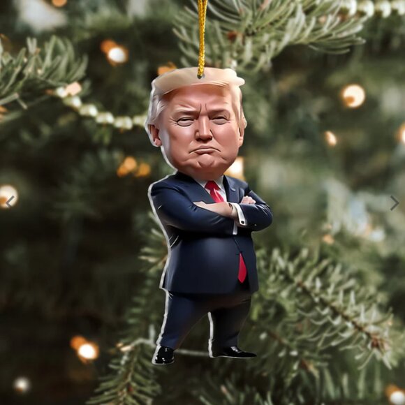 Set of (4) 2024 DONALD TRUMP ORNAMENTS - 2D Acrylic - Limited Quantity - MAGA - Picture 4 of 8